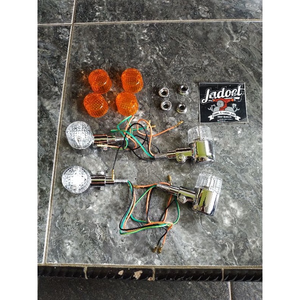 Lampu Sen Sein Reteng Motor Variasi Palu Bulat LED 4pcs