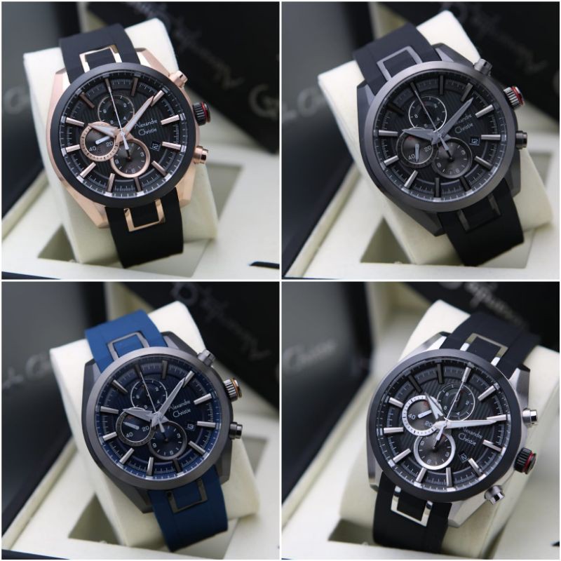 JAM TANGAN PRIA ALEXANDRE CHRISTIE AC6582 / AC 6582 RUBBER ORIGINAL GARANSI RESMI 1 TAHUN