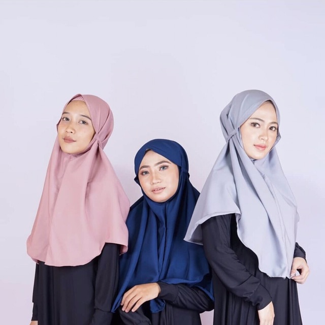 Khimar Bergo Maryam Tali Aisyah no pet instan ready stock bahan diamond premium