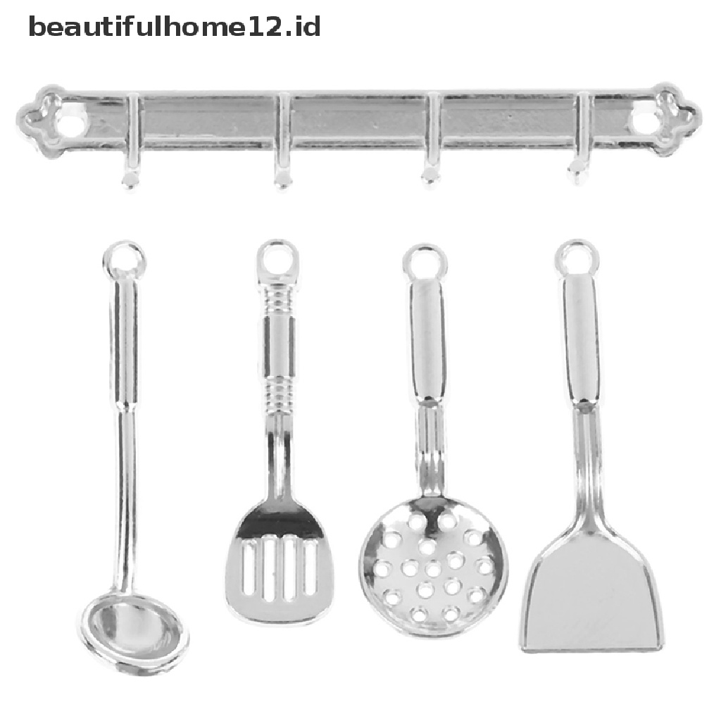 【beautifulhome12.id】 5Pcs/set 1:12 Kitchen Dollhouse Miniature Cookware Tools Dollhouse Accessories .