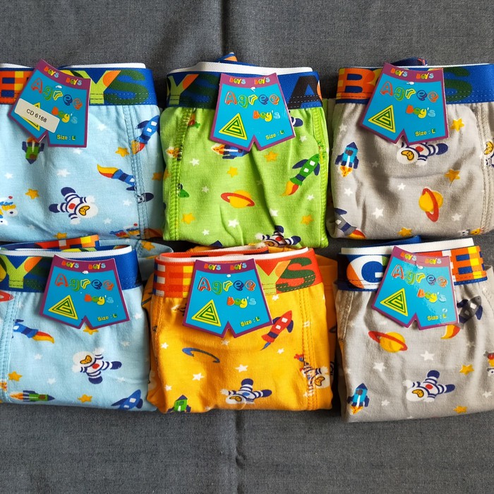 3 Pcs Boxer Anak Agree 6168 Pakaian Dalam Underwear CD Boys