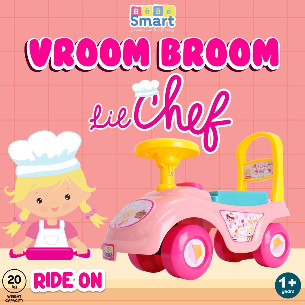 Bebe smart ride on vroom broom new motif / mainan mobil mobilan anak lucu