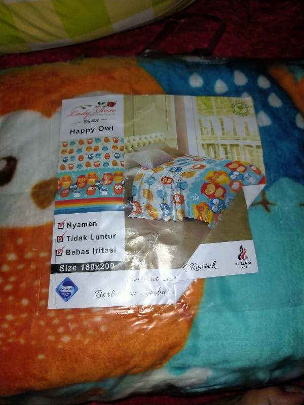 Selimut Nuansa Alam Lady Rose Uk.160x200 Cm Motif Aquatic, Big Leaf, Glory Bernuansa Hijau Dan Biru