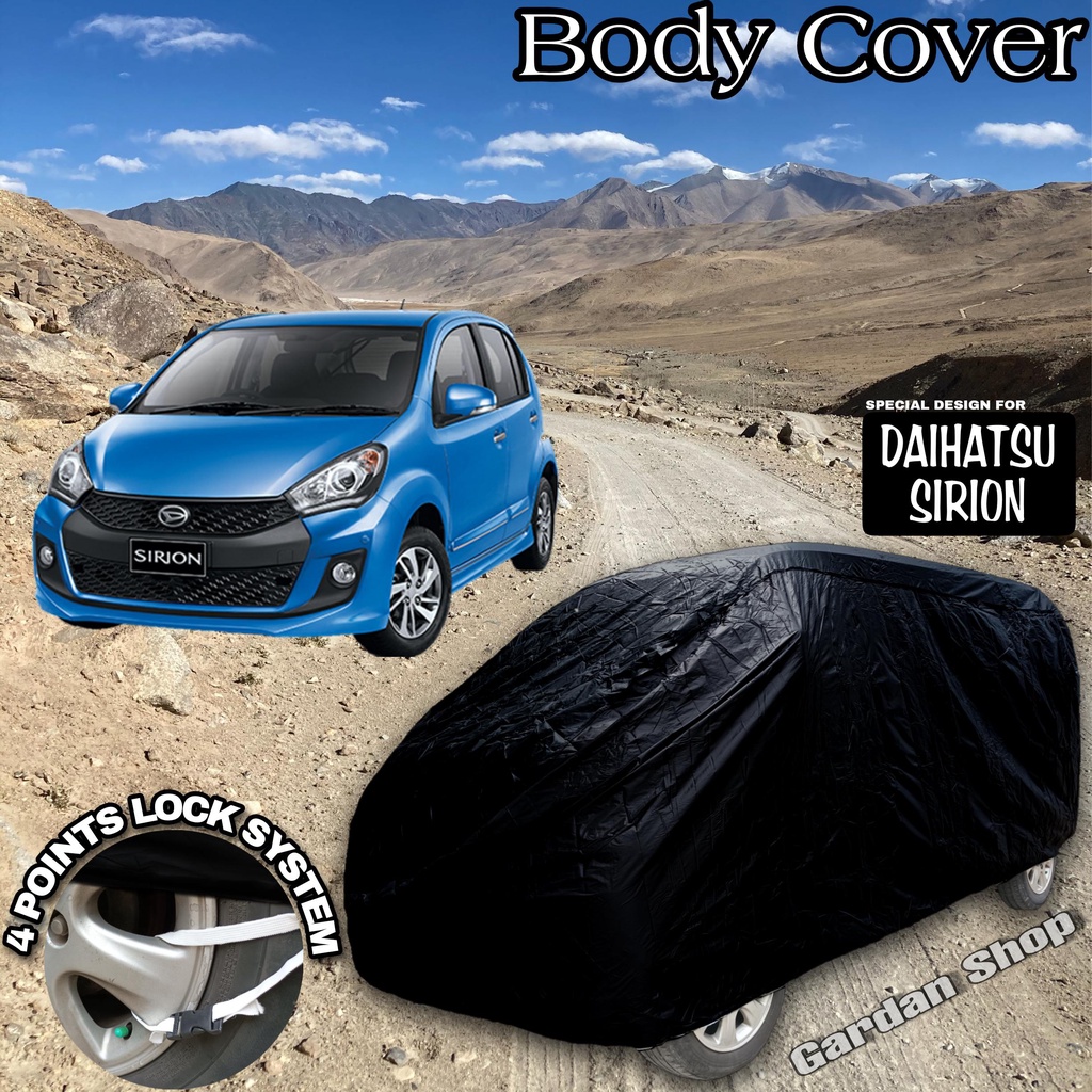 Sarung Mobil DAIHATSU SIRION Hitam POLOS Body Cover Daihatsu Sirion Full Black