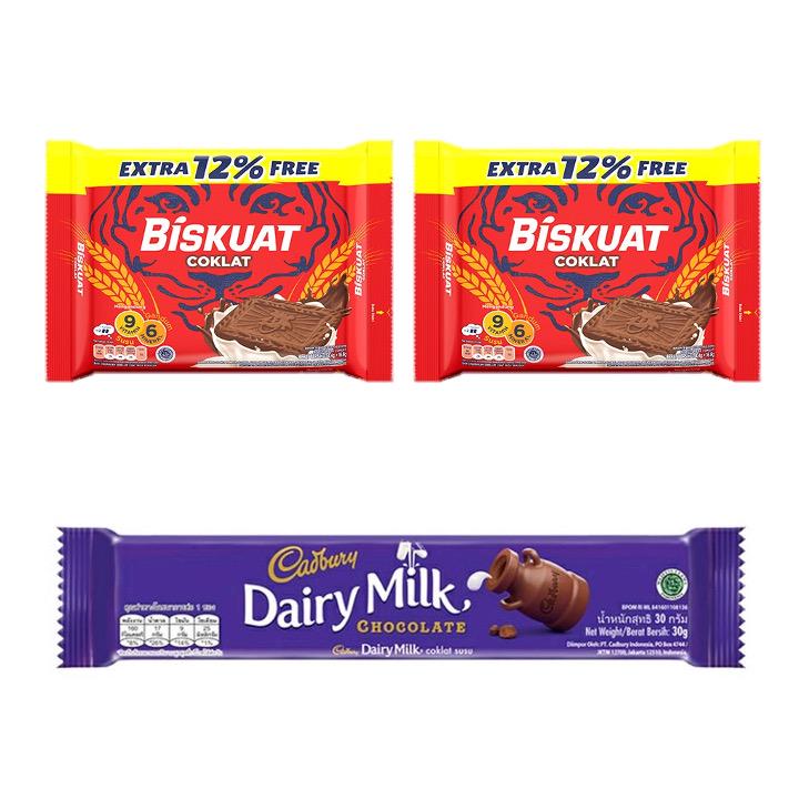 

Paket Biskuat Coklat 2 x 134 gr + Cadbury Dairy Milk 30 gr