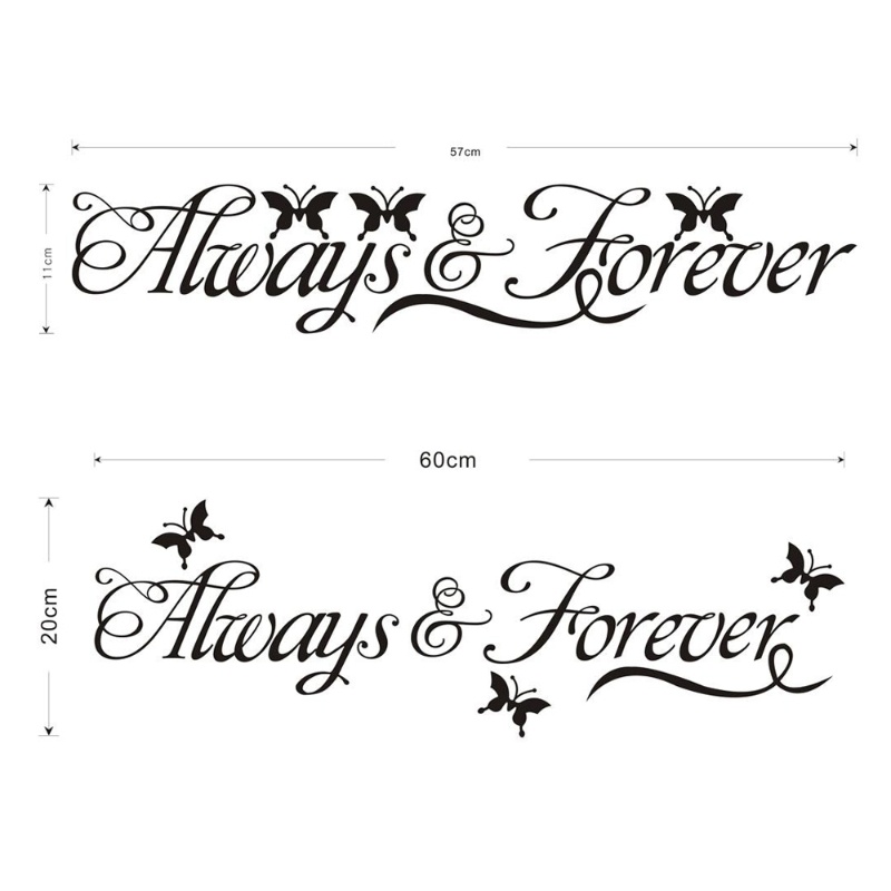 Zzz for Always And Forever Decal for Butterfly Removable Vinyl Stiker Dinding Kamar Tidur