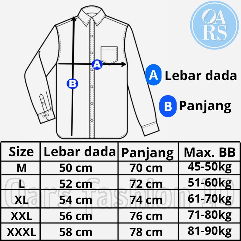 kemeja casual pria putih polos lengan panjang dan pendek slimfit kantor jumbo