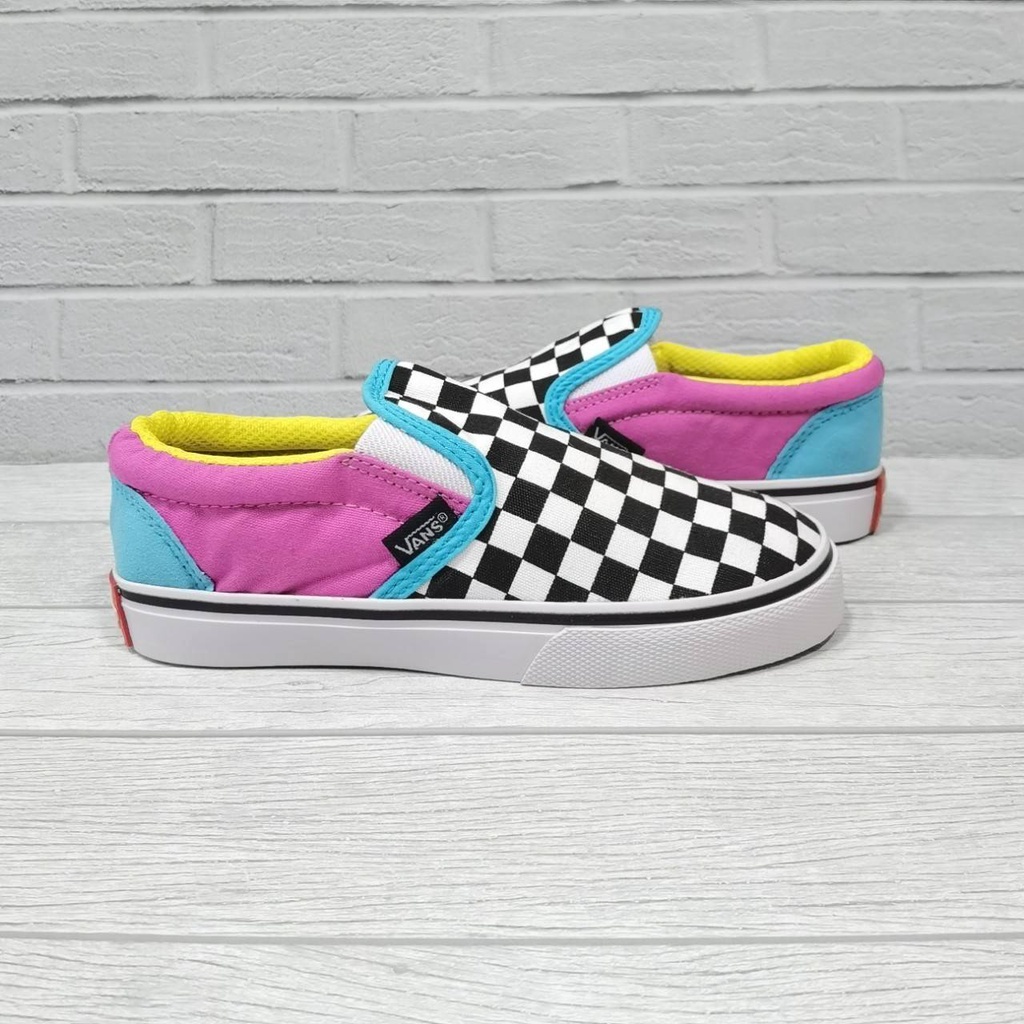 IMPOR Grade Original! Sepatu Anak Kids Vans Slip On Checkerboard/Catur