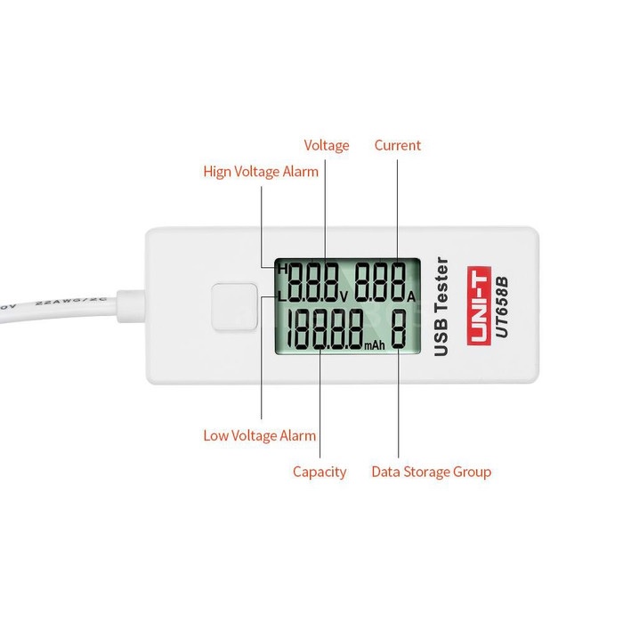 UNI-T UT658B - Digital LCD Portable Mini USB Tester - 9V Max