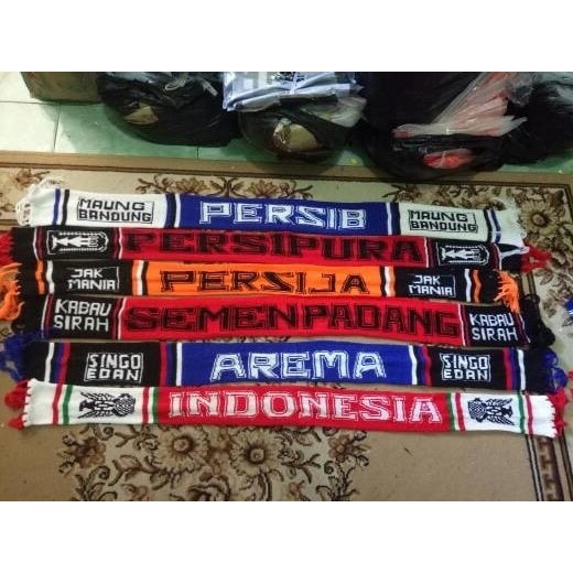 Syal PERSIJA PERSIB PERSIPURA AREMA  SEMENPADANG  PSM MADURA BALI SRIWIJAYA PERSITA PSIS BADAKLAMPUN