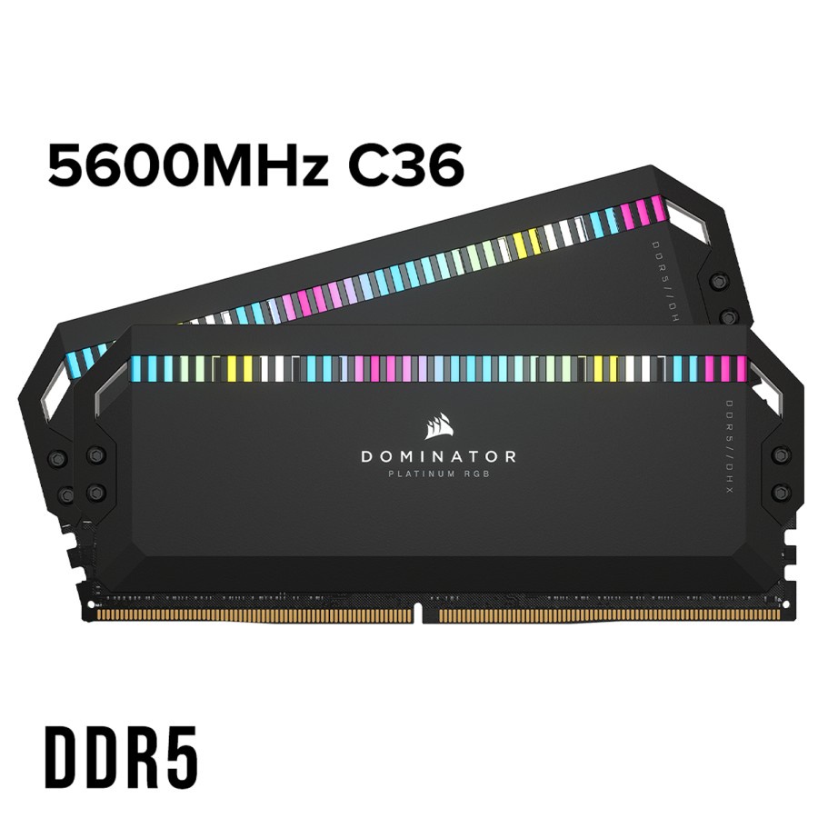 CORSAIR DOMINATOR PLATINUM RGB 32GB 2x16GB DDR5 5600MHz C36 Memory Kit