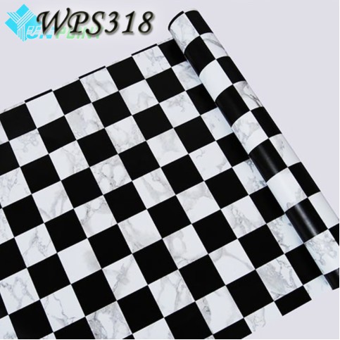 PROMO WPS318 WALLPAPER STICKER 45CMX5M CHESS BLACK WHITE SQUARE TKM