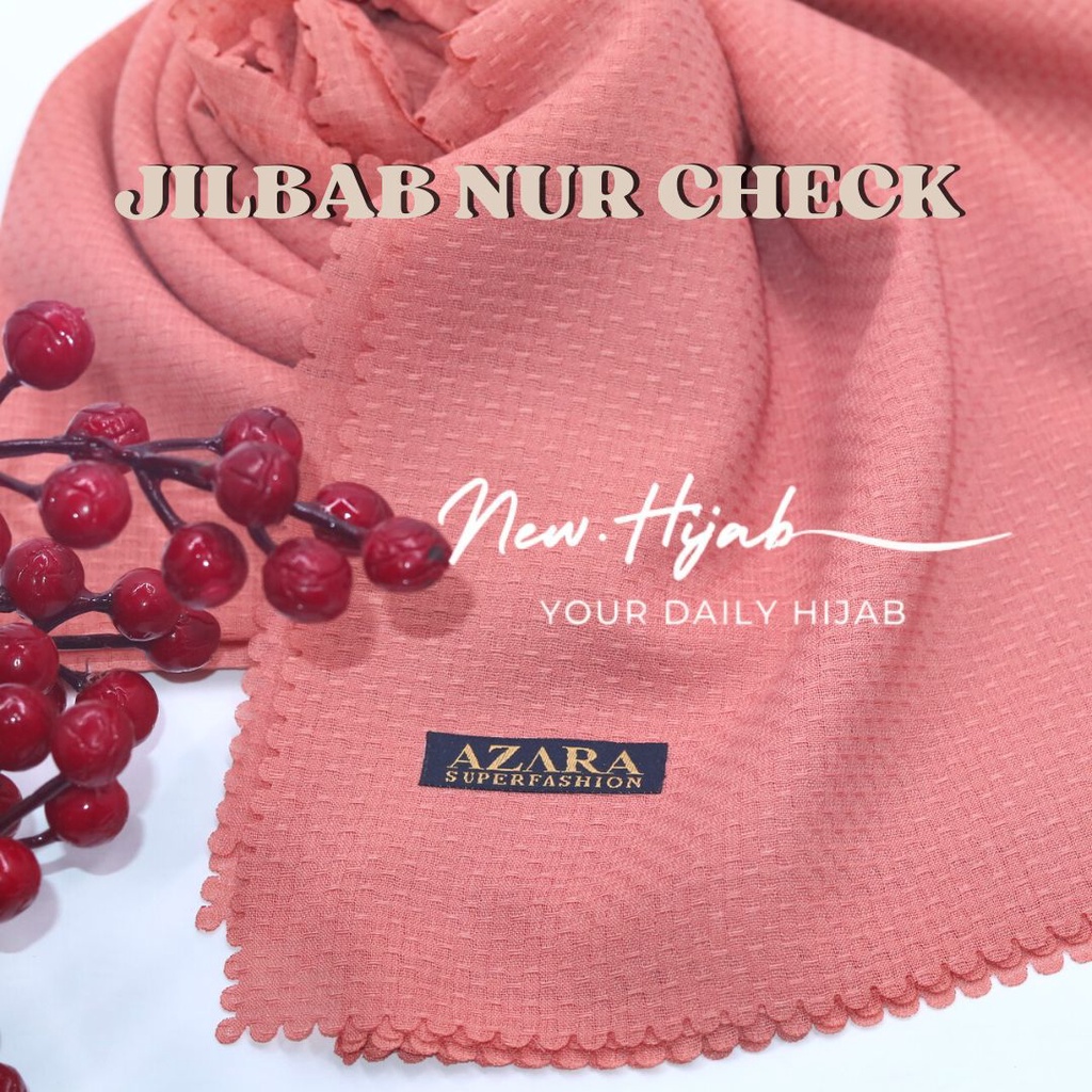 JILBAB NUR CHECK / SEGI EMPAT POLOS NUR CHECK / KRUDUNG WAFLE POLOS / HIJAB SEGIEMPAT NUR CHECK POLOS