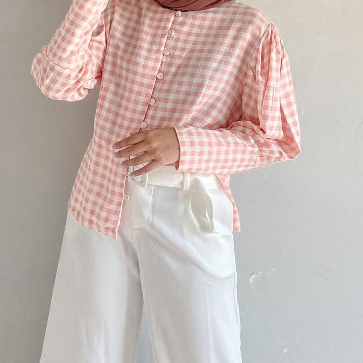 ☪ PINKAN TARTAN BLOUSE ♬