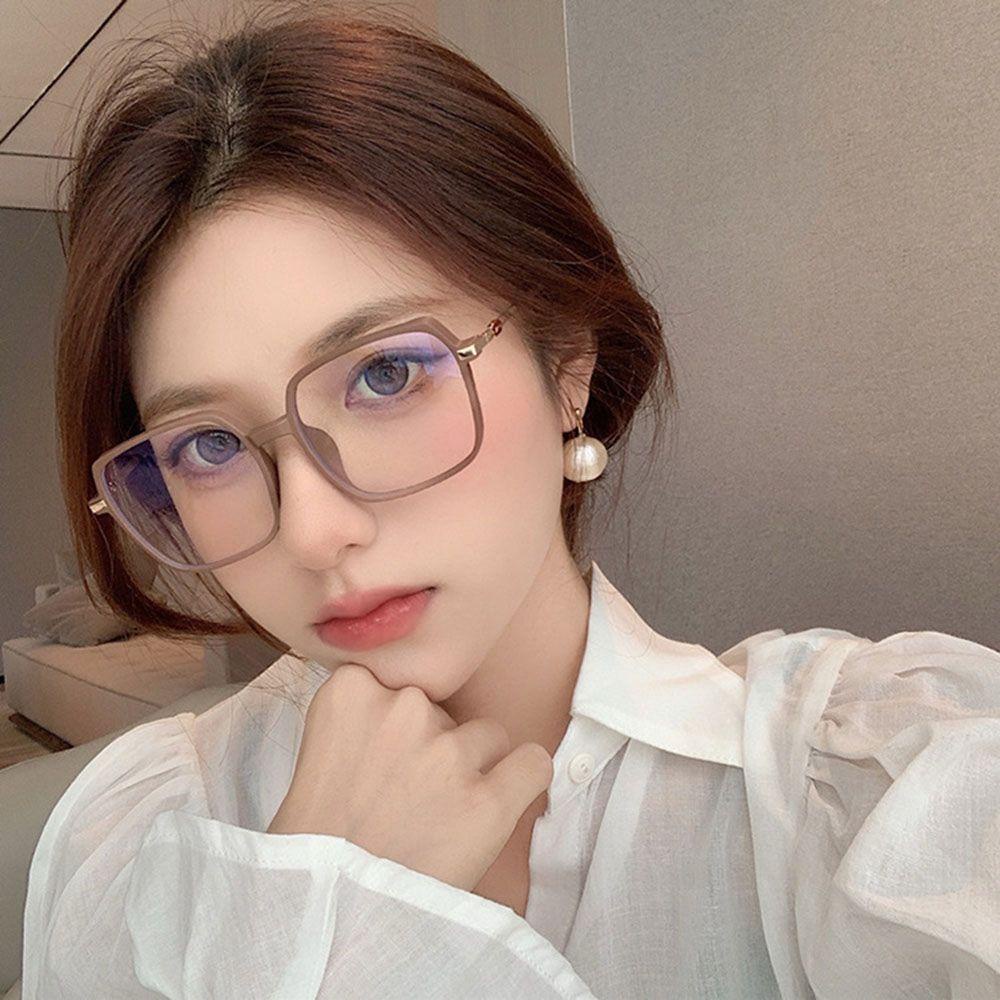 [Elegan] Kacamata Persegi Lensa Bening Kacamata Sederhana Wanita Anti Cahaya Biru Pria Kacamata Komputer Kacamata Optik