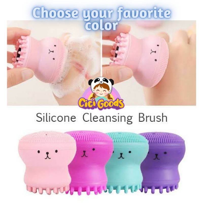 silicone brush cleanser pembersih wajah silikon silicone cleansing brush jellyfish