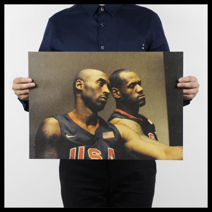 Poster Dinding Karton / Wall Poster (Kobe Bryant & Lebron James, Nba)