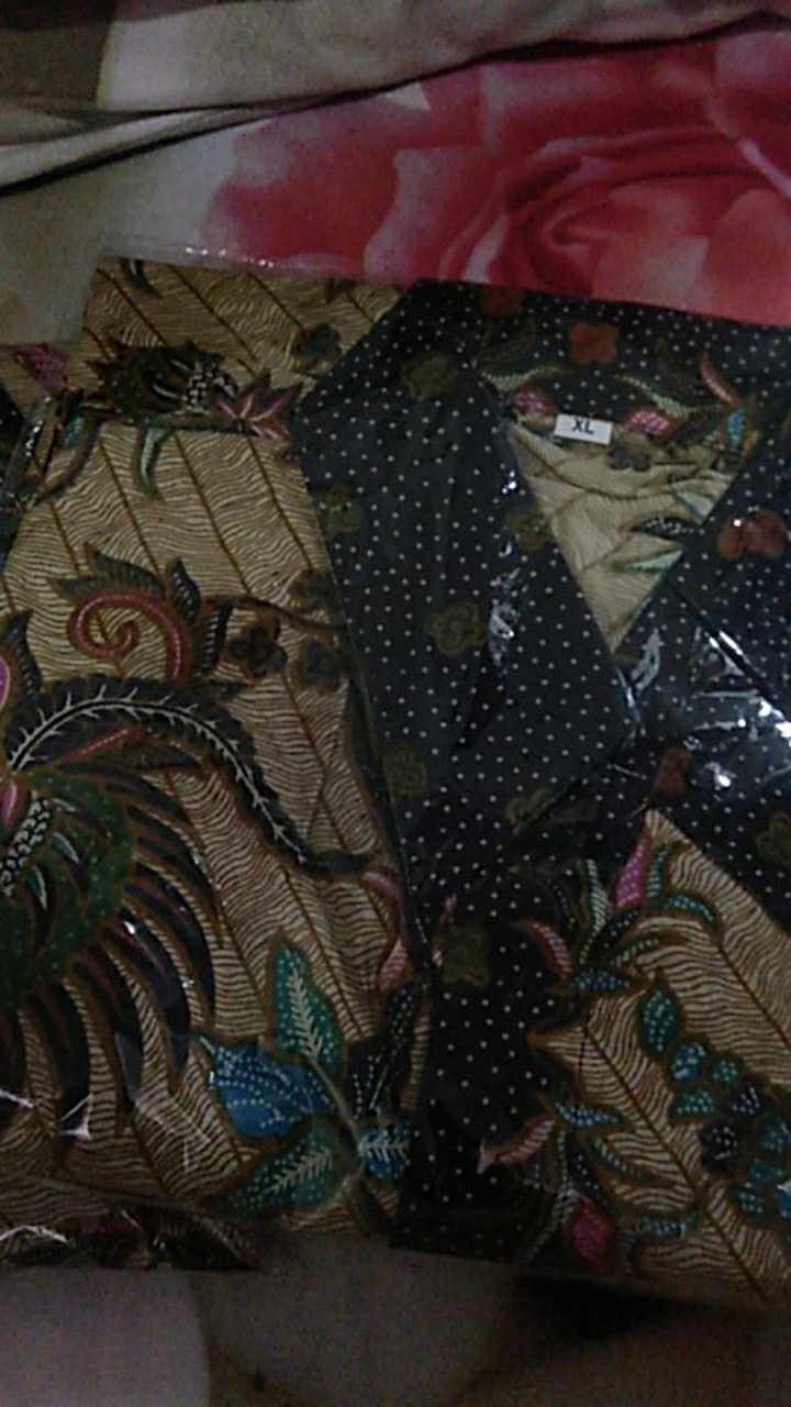 Size M L Xl Xxl Nailo Batik Hrb026 Kenongo Hem Batik Encim Cream Kemeja Batik Pria