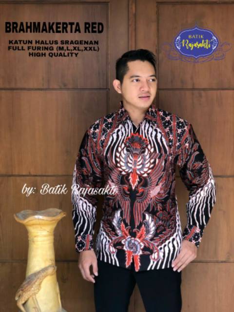 Batik Solo BRAHMAKERTA Kemeja Pria Katun Halus Sragenan Full Furing