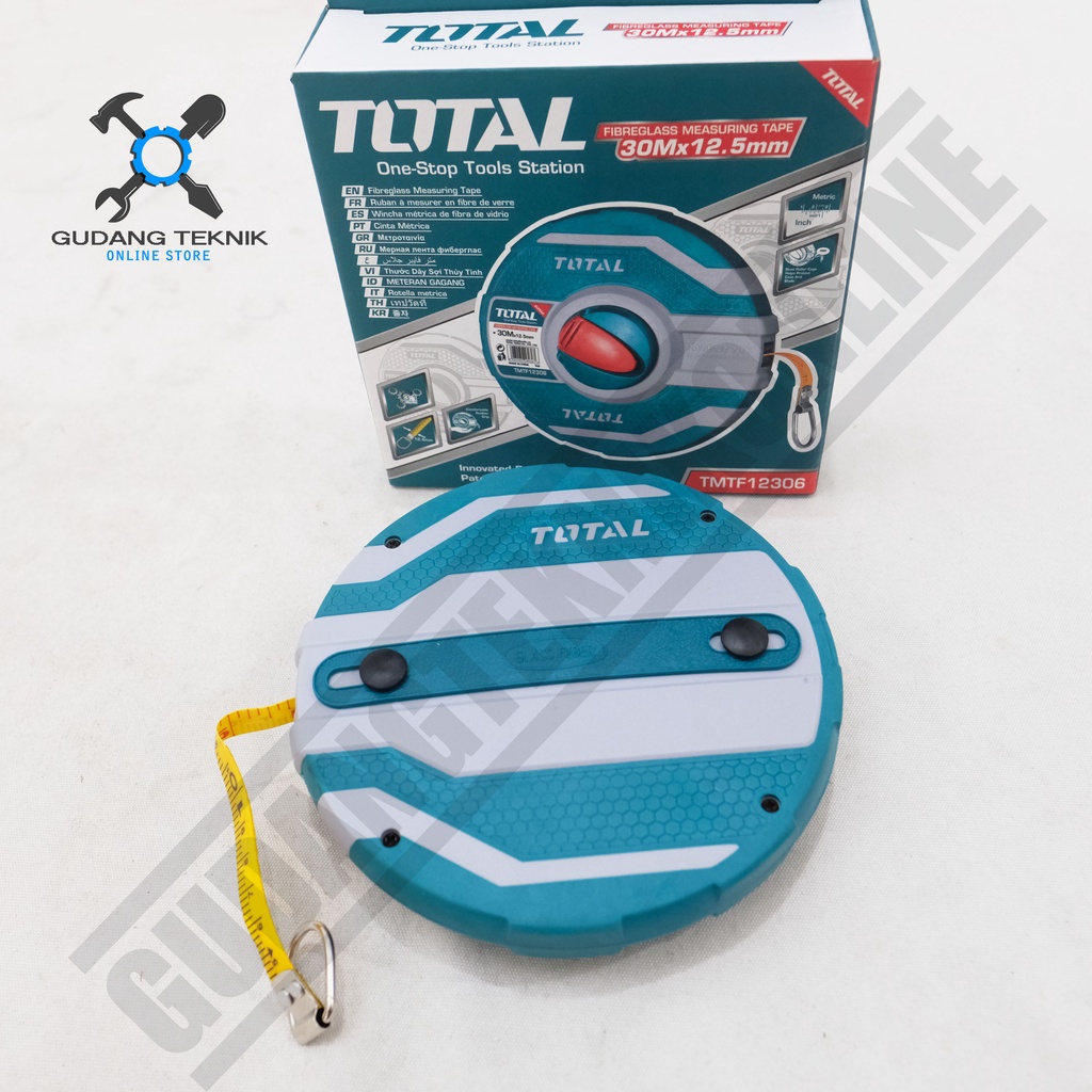 Meteran 30M Measuring Tape TOTAL TMTF12306 / Meteran Fiberglass 30 Meter