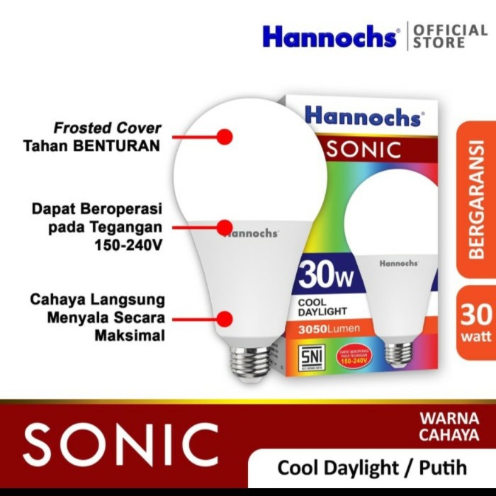 Hannochs SONIC LED Bulb 30 Watt - Bola Lampu Bohlam LED 30 Watt