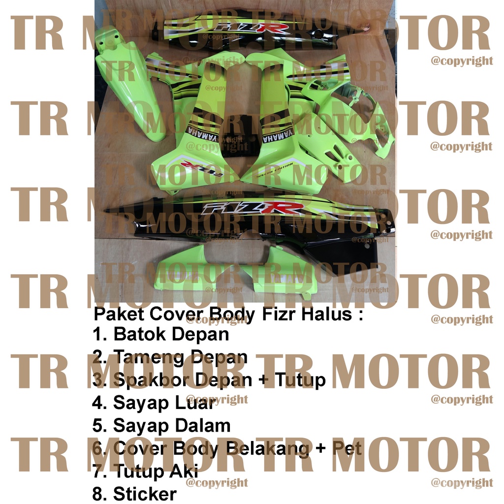 Cover Body Fizr F1zr Special Edition Hijau Stabilo Full Set Halus Cover Bodi Yamaha Fiz r