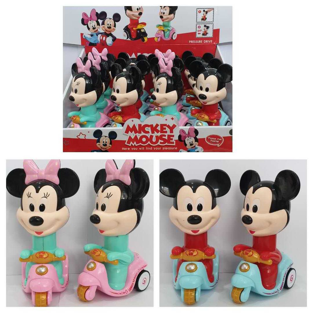 Mainan Motor Vespa Manual Mickey Mouse [ Bisa Jalan Tanpa Batrei ]