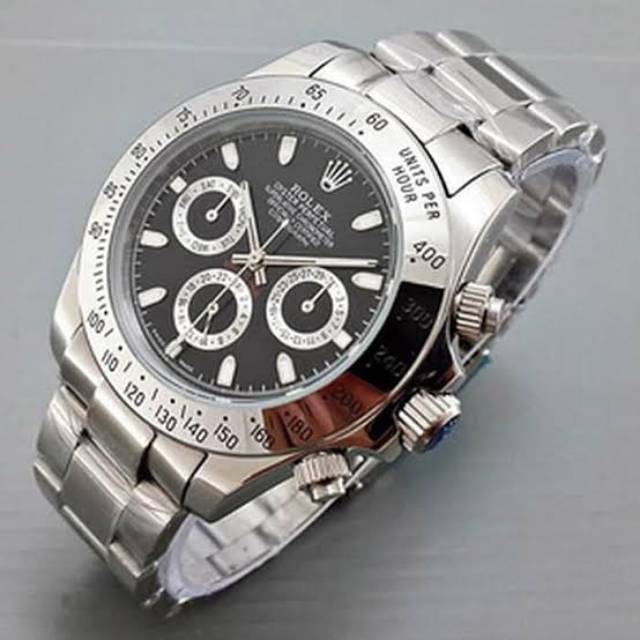 Jam Tangan Rolex Daytona Otomatis Pria (Silver Black)