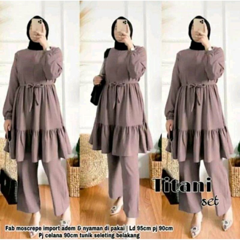 TITANI SET //BAJU STELAN WANITA 2021 BUSUI/pakaian wanita