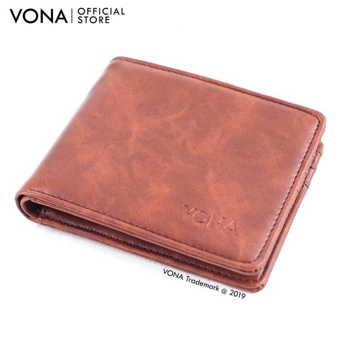 Vona Dompet Pria Kulit Pu / Dompet Kartu Keren - Major - Cokelat