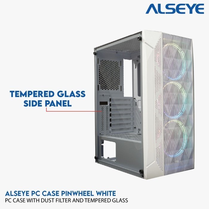 Cassing Komputer / PC Gaming Alseye Pinwheel Tempered Glass