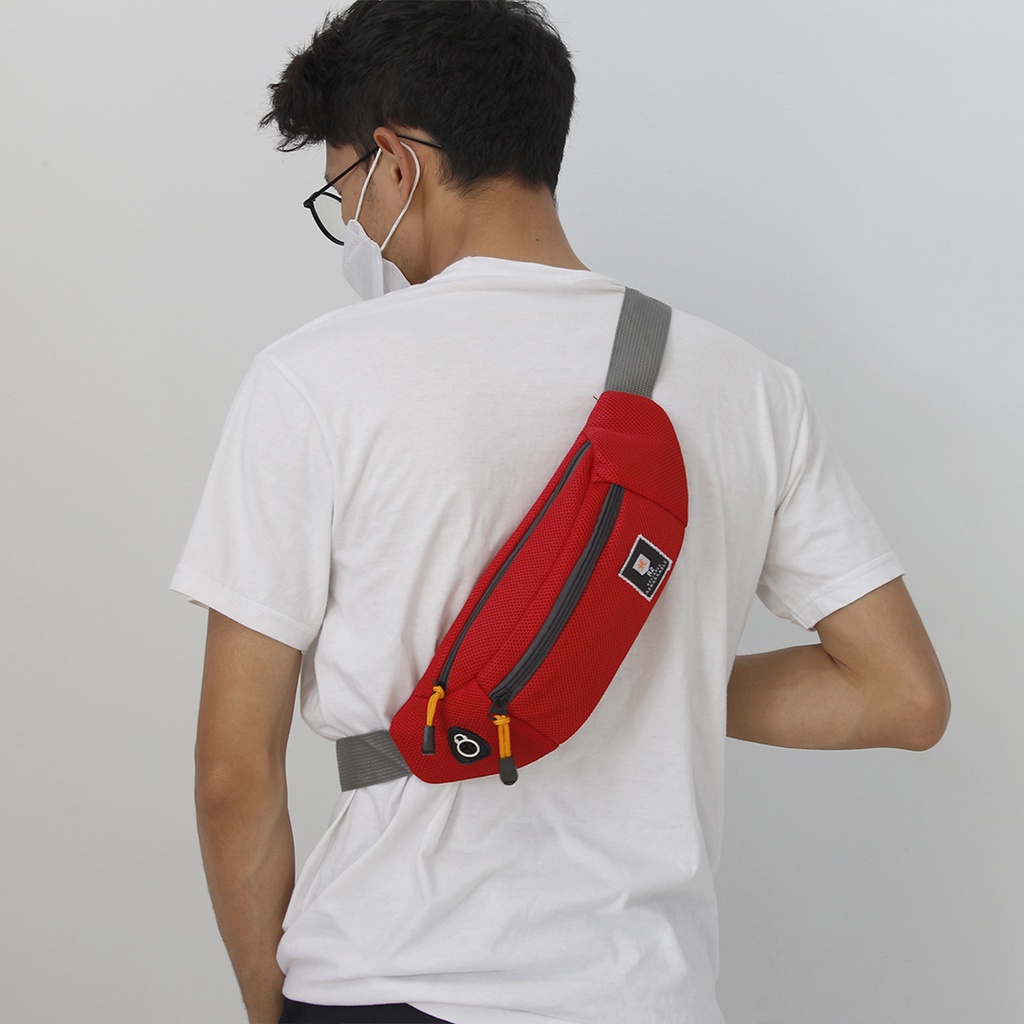 Waist Bag Tas Selempang R2 JARING- Cross Body Tas Punggung Tas Dada - Sling Bag Tas Pria Tas Wanita