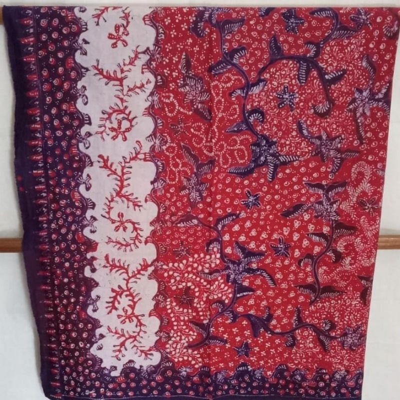 batik tulis lasem merah biru tumpal
