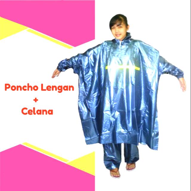 Jas Hujan Poncho Lengan Celana