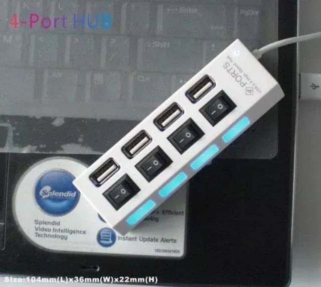 USB Hub 4 Port Saklar ON-OFF Murah TANPA COVER