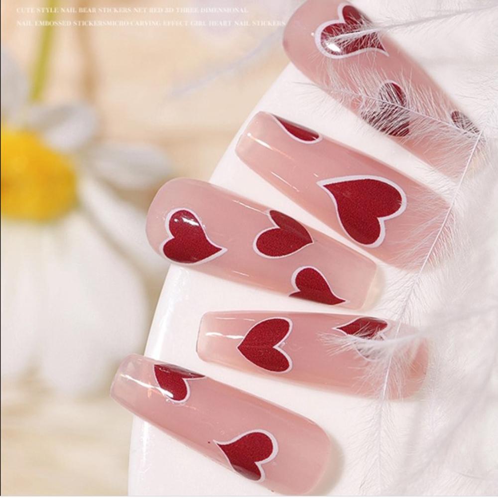 Mxbeauty 5D Stiker Kuku Ukiran Ultra Tipis Jepang Tidak Luntur Decals Manicure Nail Sticker