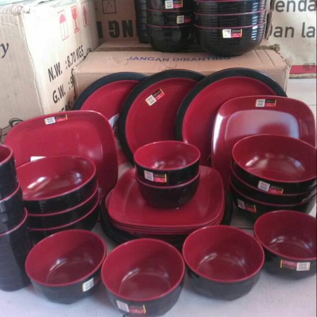 Melamin golden dragon ori set