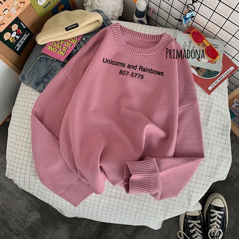 Primadona Sweatshirt Rainbows Wanita Bahan Fleece Tebal