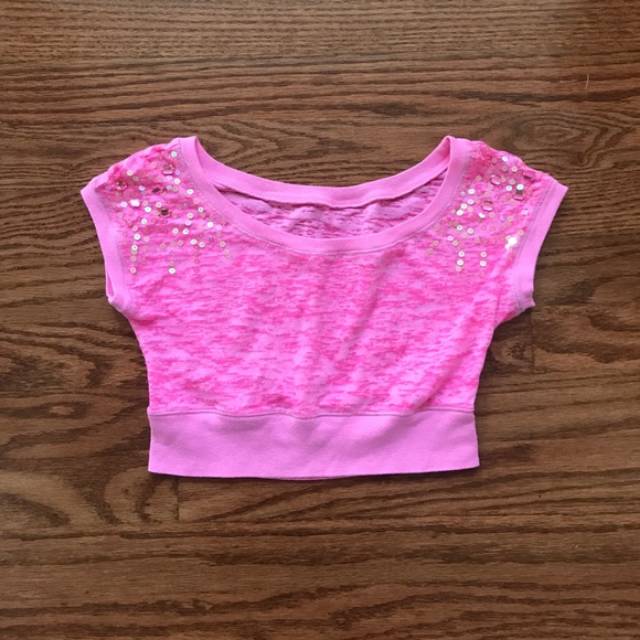 Crop Top Tee Justice Girl kaos wanita lengan pendek pink ungu biru baju anak perempuan cewek