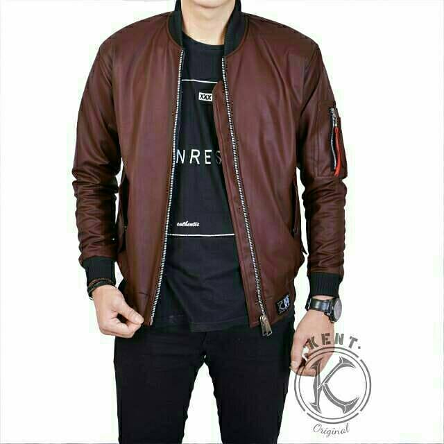 Jaket Bomber Terbaru Semi Kulit Premium