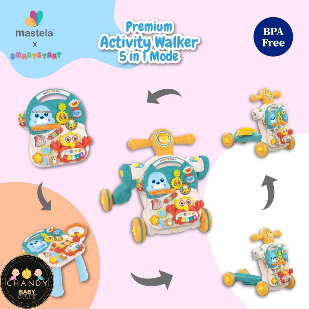 MASTELA ACTIVITY PUSH MUSIC WALKER 5 IN 1 ALAT BELAJAR JALAN BAYI