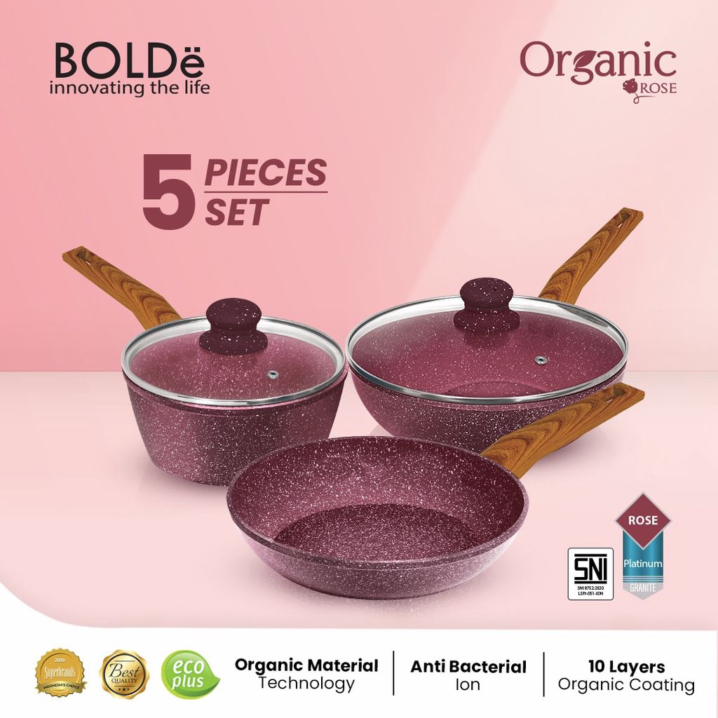 BOLDe Organic Rose Pan Set - 5 pcs