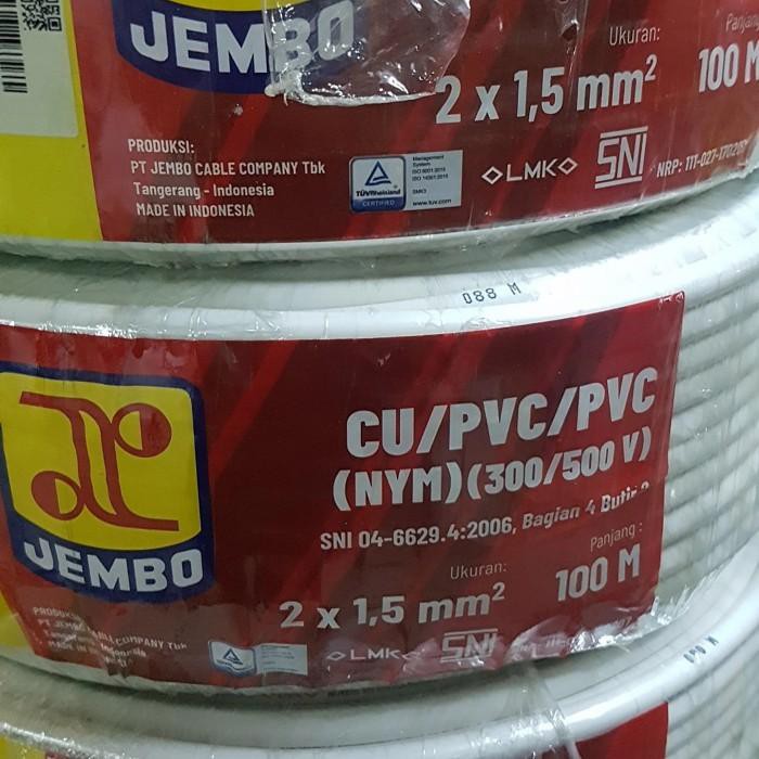kabel listrik tunggal nym 2x1,5mm 2x1,5 jembo roll 100m