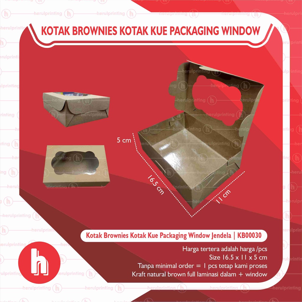 Kotak Brownies Kotak Kue Packaging Window Jendela | KB00030