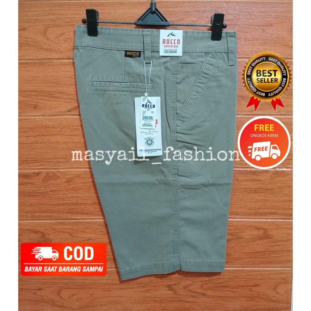 *MASYAIL FASHION* CELANA KATUN SKINNY PRIA DEWASA PENDEK BAHAN CHINO ORIGINAL VARIAN TERLARIS ROCCO