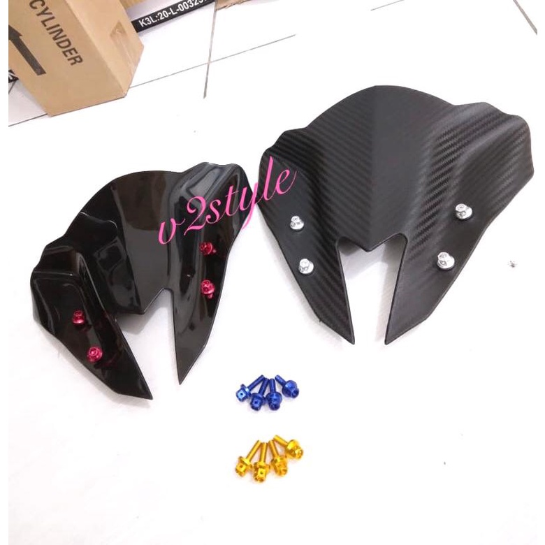 PAKET VISOR AEROX 155 PLUS BAUT VISOR CNC PENDEK 2CM SET 4 BIJI WARNA VARIASI MERAH BIRU GOLD SILVER MERAH SET WINSHIELD YAMAHA AEROX BARU AEROX LAMA AEROX CONNECTED WINSIL AEROX 155 VISOR WINDSHIELD MODEL TRANSFORMER UNTUK AEROX 155 ALL NEW CONNECTED