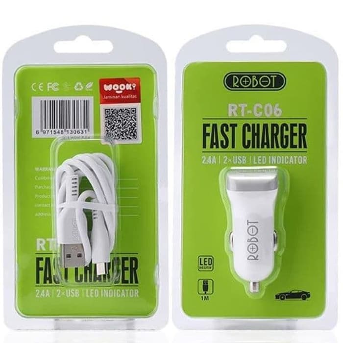 Casan Mobil Car Charger HP Mobil Fast Charging Dual USB Output 2.4A RT C06 TOYOTA/mitsubishi/daihats
