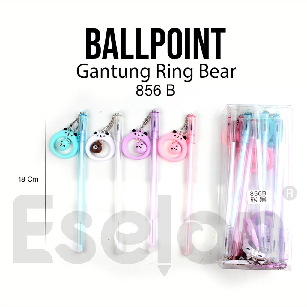 Pulpen Gel Fancy Model Gantungan Ring Bear 856B Bulpen Korea Lucu Import Terlaris dan Terbaru Cod