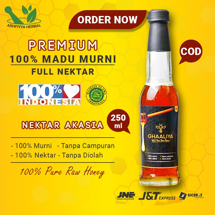 

Madu Lebah Asli Murni 100% Madu Hutan Ghaaliya Nektar Akasia Uray Sahela Odeng Multiflora 250ML