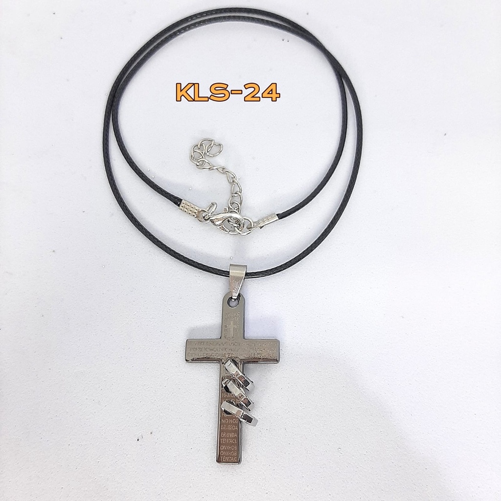 KALUNG SALIB TALI HITAM / KALUNG ROSARIO / KALUNG LIONTIN SALIB